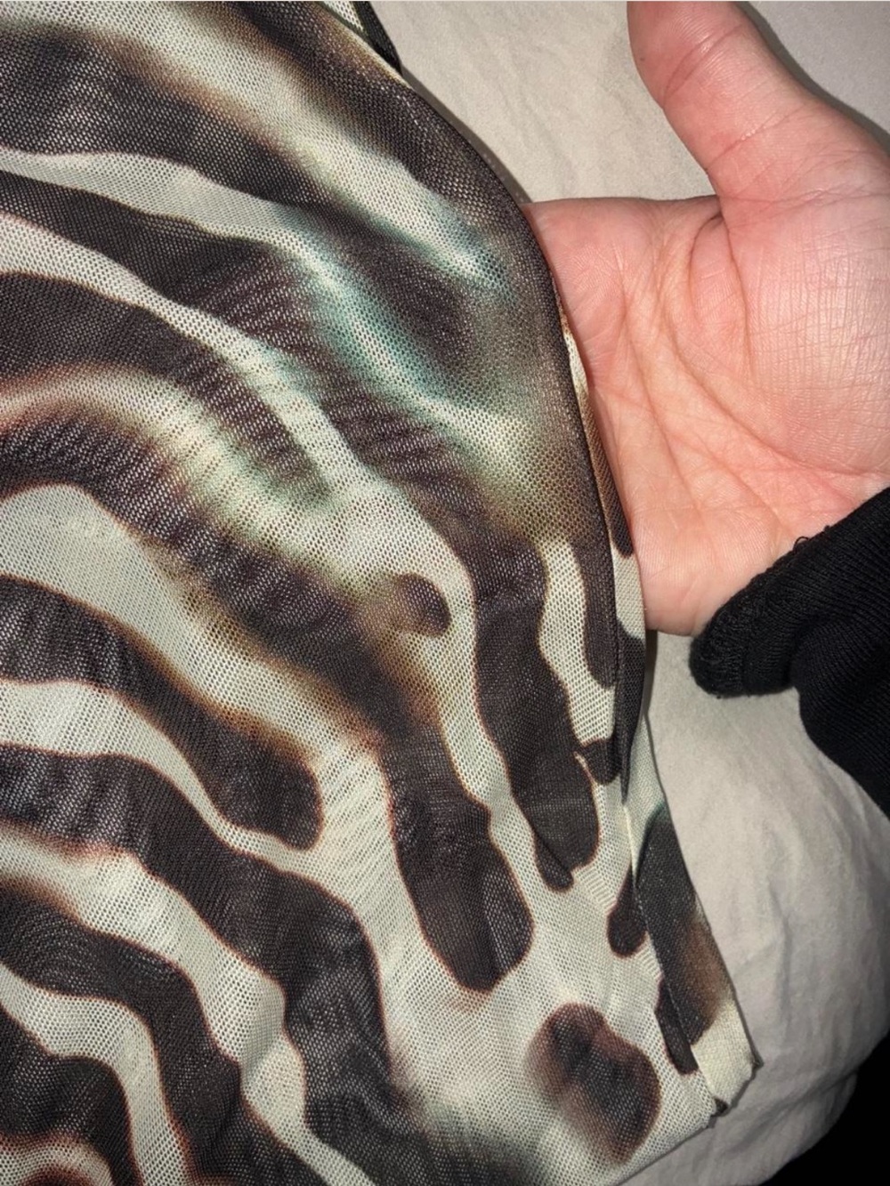 Women’s Printed Sheer Wide-Leg Pants - Brown Zebra - Picture 4 of 6